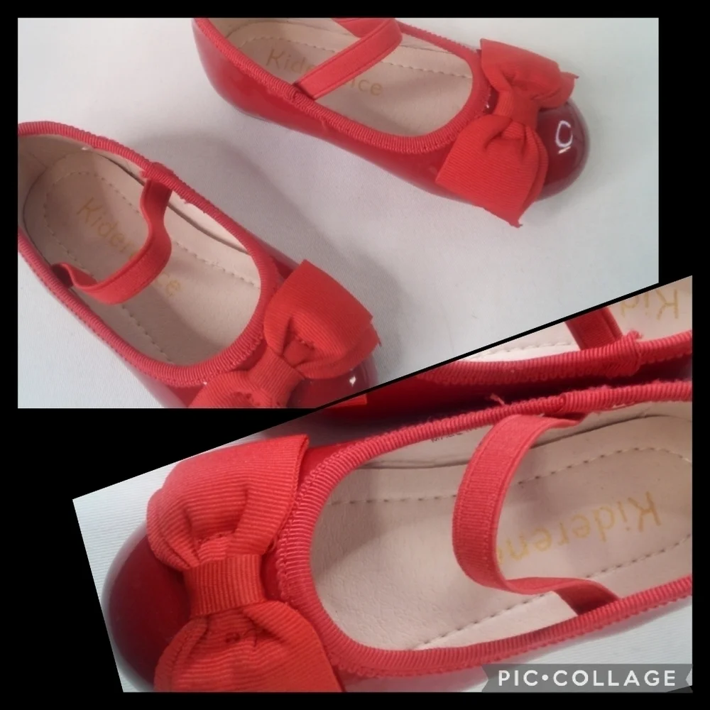 Red patent leather baby shoes